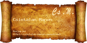 Csintalan Manon névjegykártya